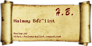 Halmay Bálint névjegykártya