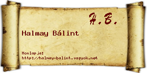 Halmay Bálint névjegykártya