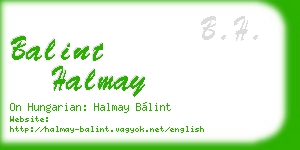 balint halmay business card